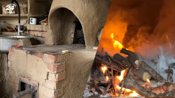 Карпатська хата з глини: зимове опалення.