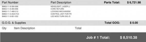 Вартість заміни лазерної фари на BMW M4 Competition: неймовірна сума