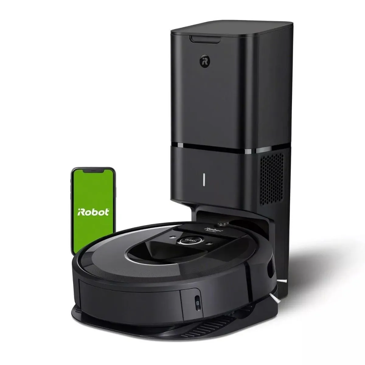 Робот-пилосос iRobot Roomba i7+ (7550) з Wi-Fi та додаток на білому тлі