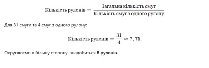 як розрахувати кількість шпалер для кімнати 16 кв м